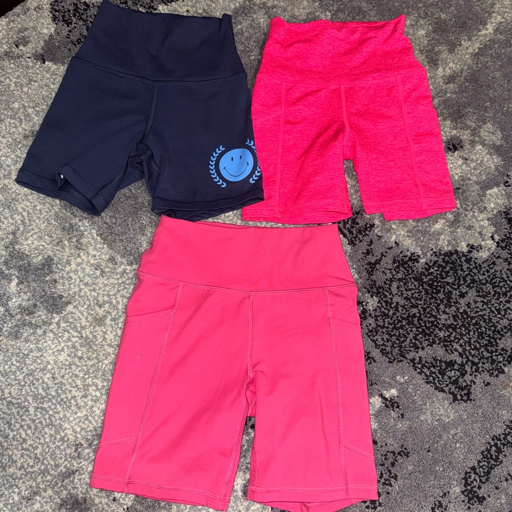 Aerie Pink and Black Athletic Shorts Set
